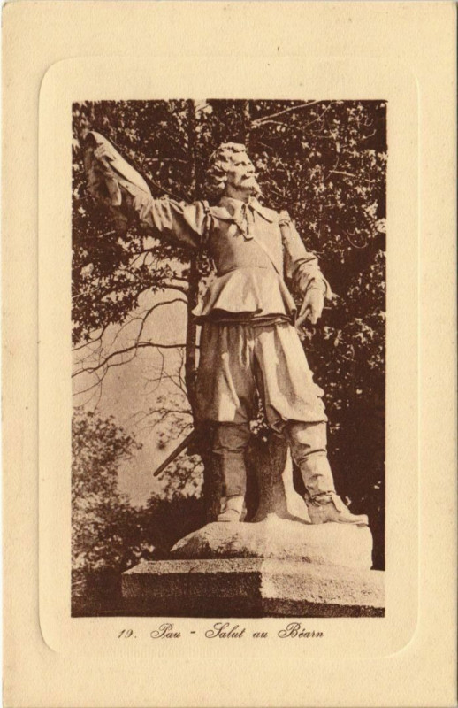 Carte postale ancienne Pau Salut au Bearn France à Pau