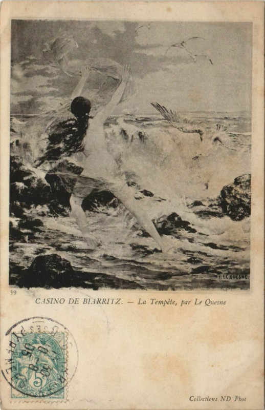 Carte postale ancienne Biarritz La Tempete France à Biarritz