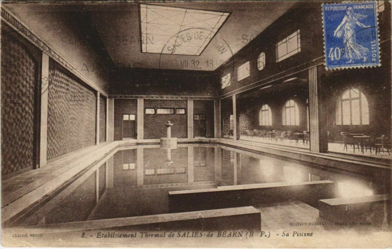 Carte postale ancienne Salies de Bearn Etablissement Thermal France
