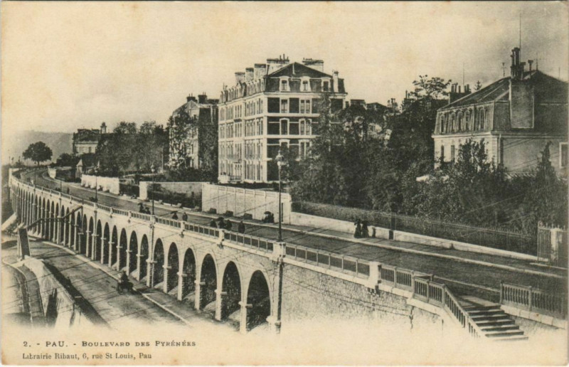 Carte postale ancienne Pau vue de Jurancon prise du Chateau France à Pau