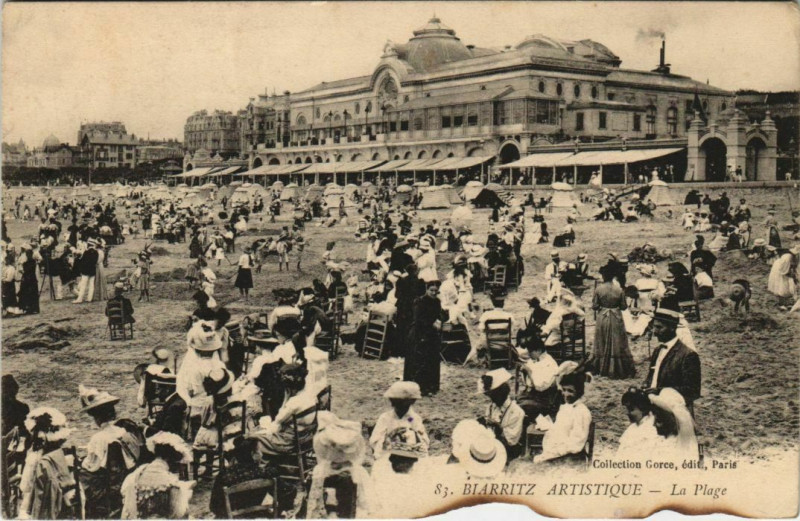 Carte postale ancienne Biarritz La Plage France à Biarritz