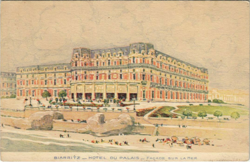 Carte postale ancienne Biarritz Hotel du Palais France à Biarritz