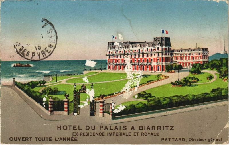Carte postale ancienne Biarritz Hotel du Palais France à Biarritz