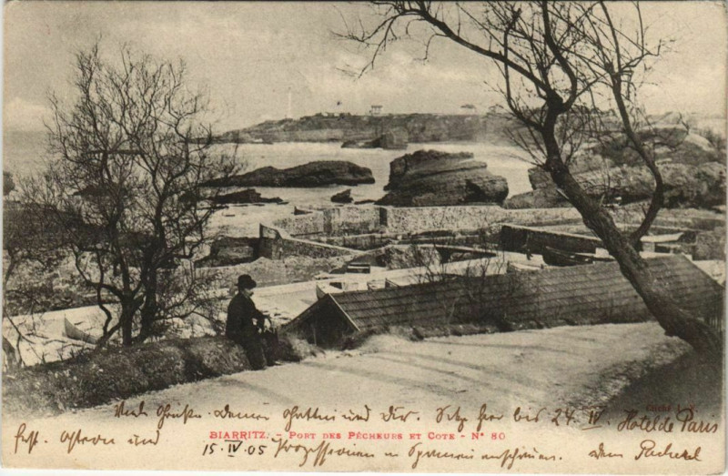 Carte postale ancienne Biarritz Port des Pecheurs France à Biarritz