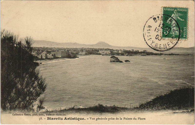 Carte postale ancienne Biarritz vue generale France à Biarritz