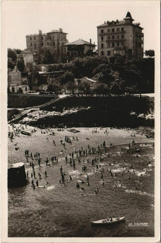 Carte postale ancienne Biarritz Port Vieux ,La Plage France à Biarritz