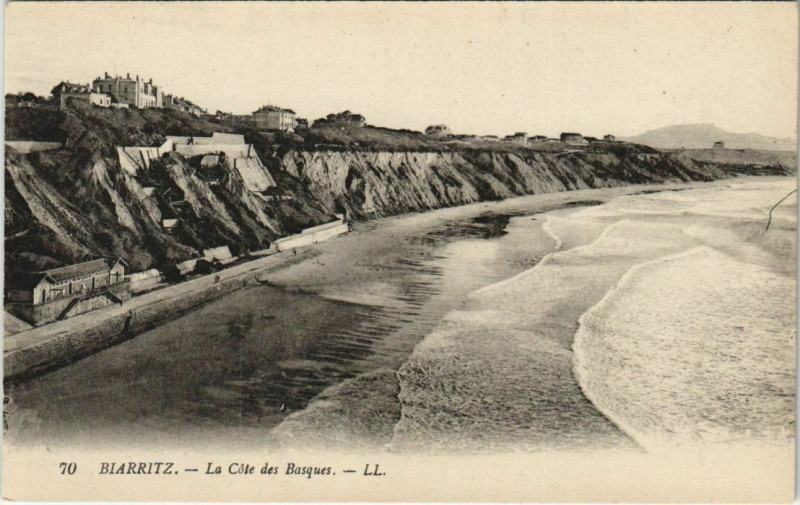 Carte postale ancienne Biarritz La Cote des Basques France à Biarritz