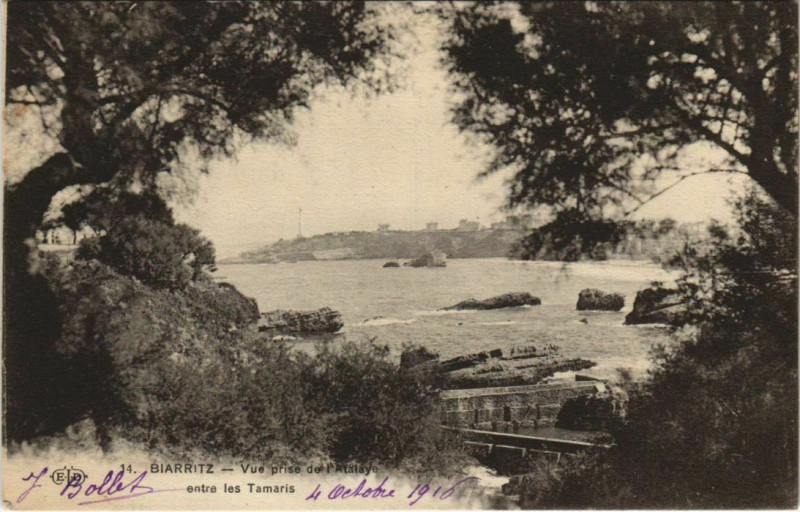 Carte postale ancienne Biarritz vue prise de l'Atalaye France à Biarritz