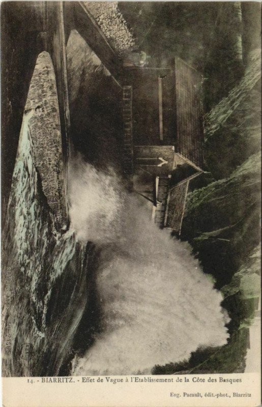 Carte postale ancienne Biarritz Effet de Vague France à Biarritz