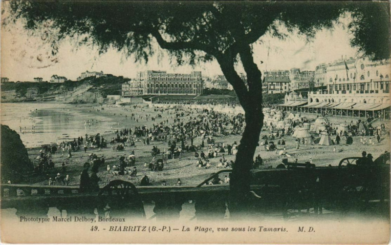 Carte postale ancienne Biarritz La Plage France à Biarritz