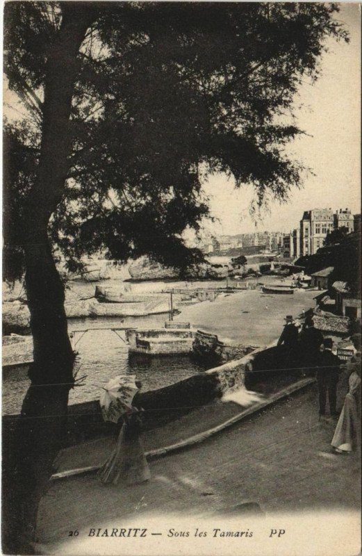 Carte postale ancienne Biarritz Sous les Tamaris France à Biarritz
