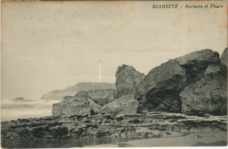 Carte postale ancienne Biarritz Rochers et Phare France à Biarritz