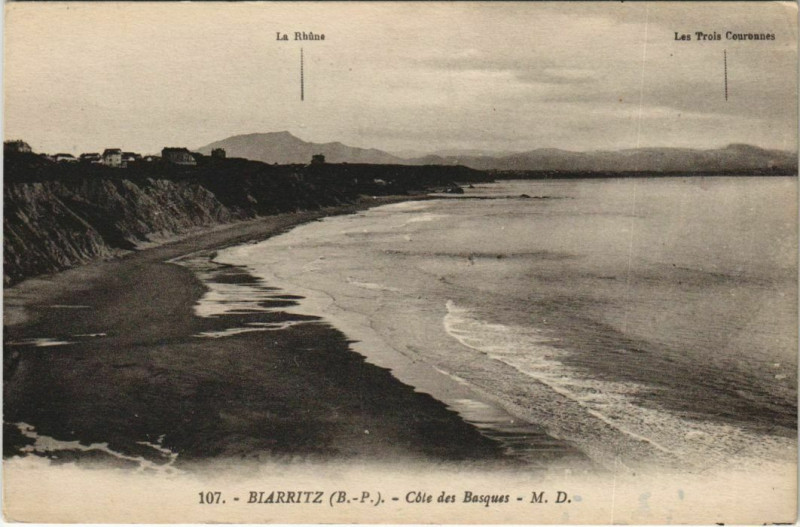 Carte postale ancienne Biarritz Cotes des Basques France à Biarritz