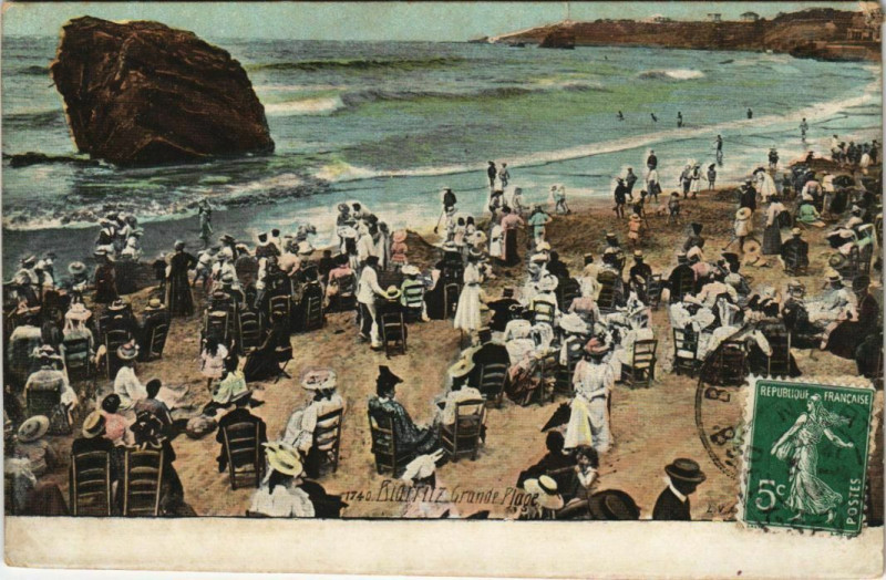 Carte postale ancienne Biarritz Grande Plage France à Biarritz
