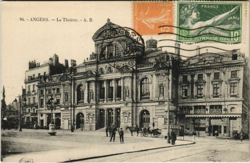 Carte postale ancienne Angers Le Theatre France à Angers