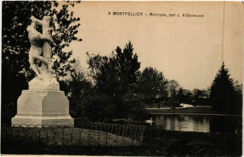 Carte postale ancienne Montpellier - Marsyas. par J. Villeneuve à Montpellier