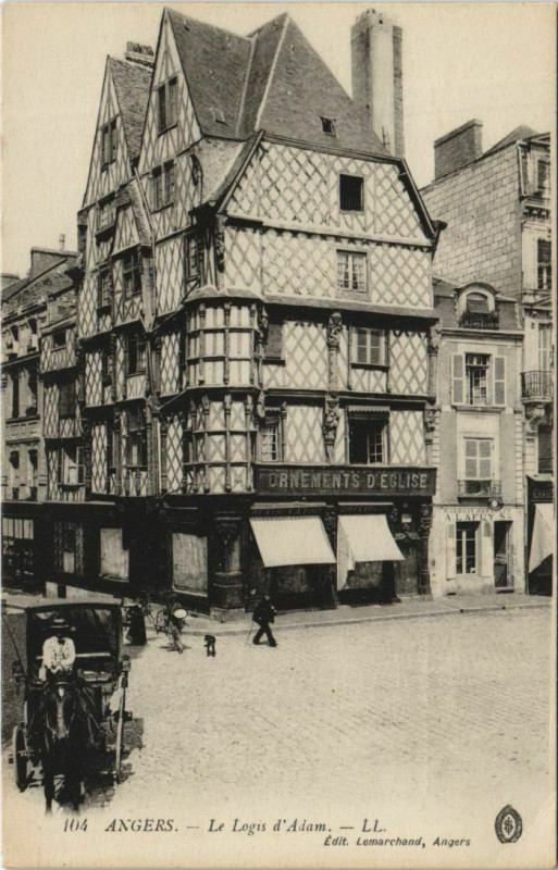 Carte postale ancienne Angers Le Logis d'Adam France à Angers
