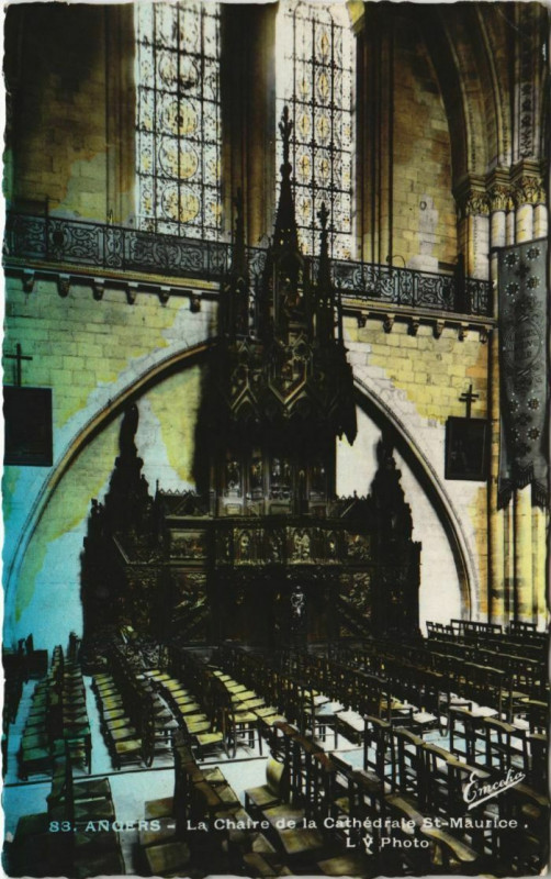 Carte postale ancienne Angers La Chaire de la Cathedrale Saint-Maurice France à Angers