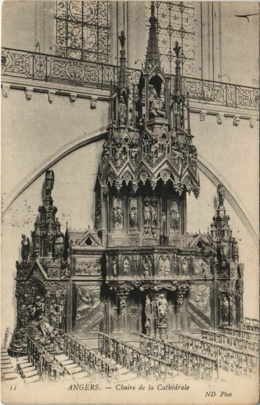 Carte postale ancienne Angers Chaire de la Cathedrale France à Angers