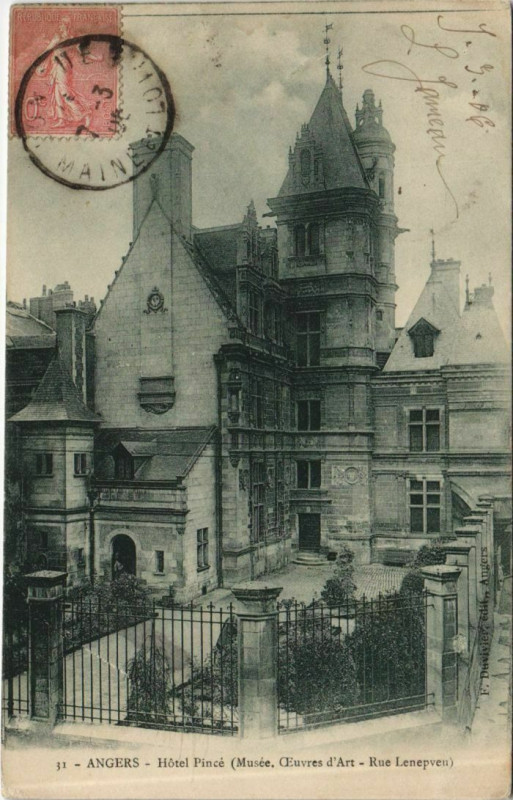 Carte postale ancienne Angers Hotel Pince France à Angers