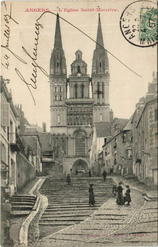 Carte postale ancienne Angers Eglise Saint-Maurice France à Angers