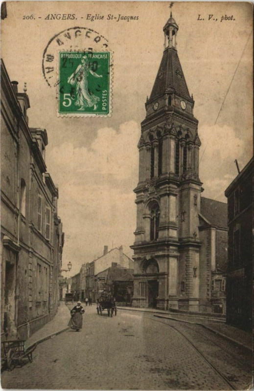 Carte postale ancienne Angers Eglise Saint-Jacques France à Angers