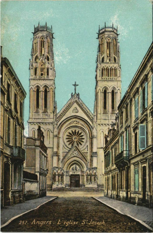 Carte postale ancienne Ed. Aqua 257 Angers Eglise Saint-Joseph à Angers