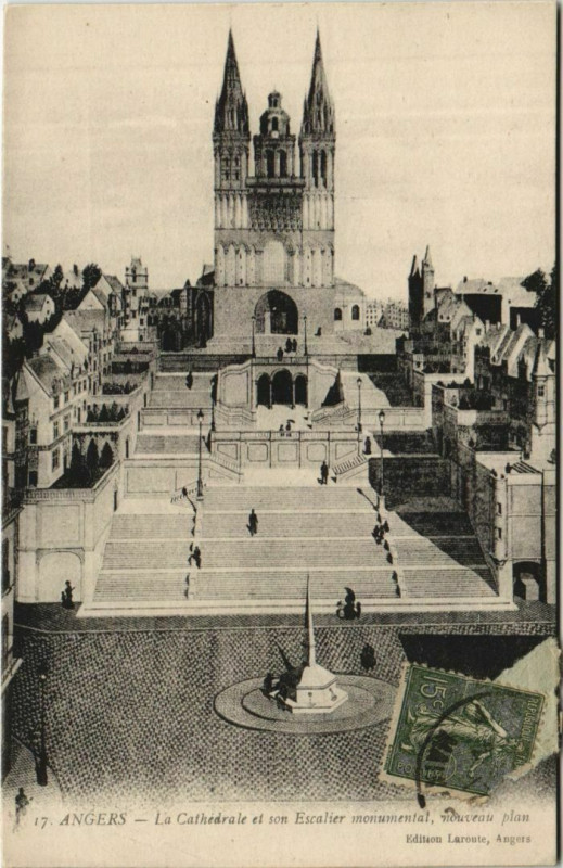 Carte postale ancienne Angers La Cathedrale France à Angers
