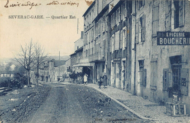Carte postale ancienne Severac Gare Quartier Est