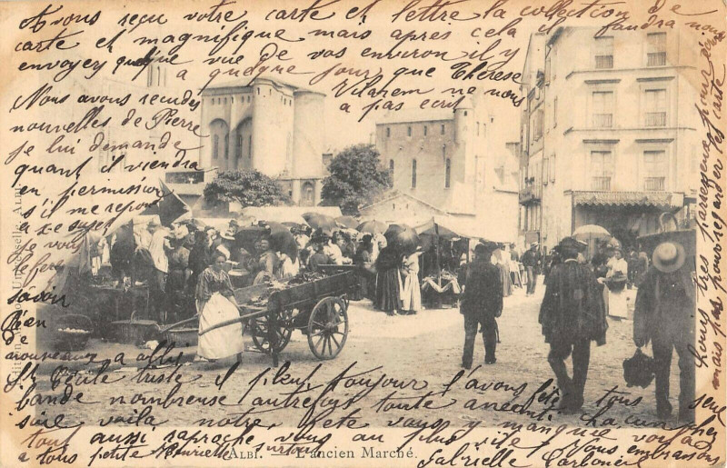 Carte postale ancienne Albi L'Ancien Marche à Albi