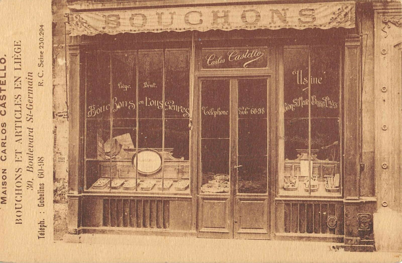 Carte postale ancienne Paris Ve Maison Carlos Castello Bouchons Et Articles Liege Bd Saint-Germain à Paris 5e