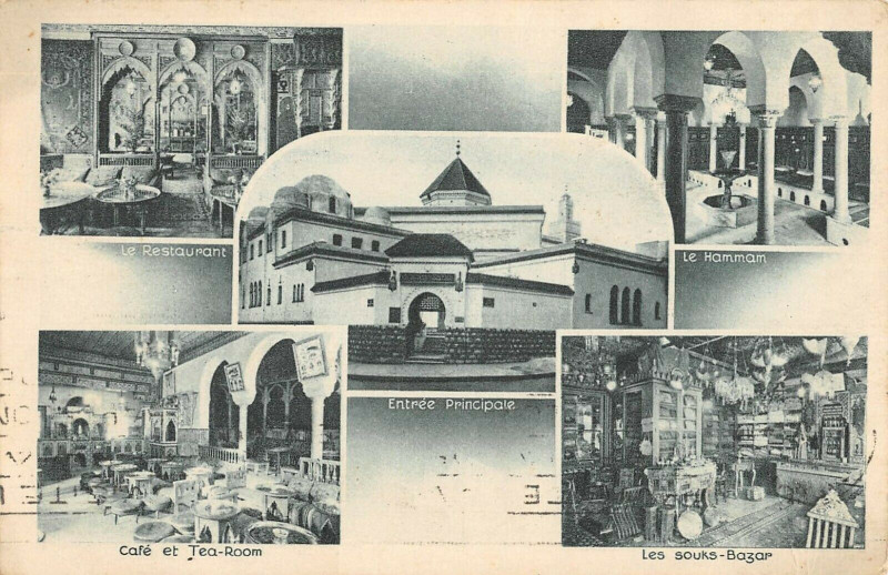 Carte postale ancienne Paris Ve Rue Geoffroy Saint Hilaire Restaurant De La Mosquee De Paris à Paris 5e