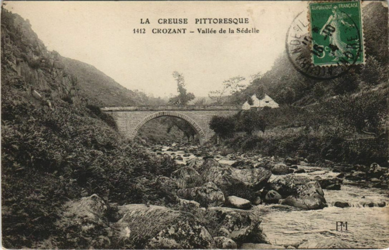 Carte postale ancienne Crozant Vallee de la Sedelle à Crozant