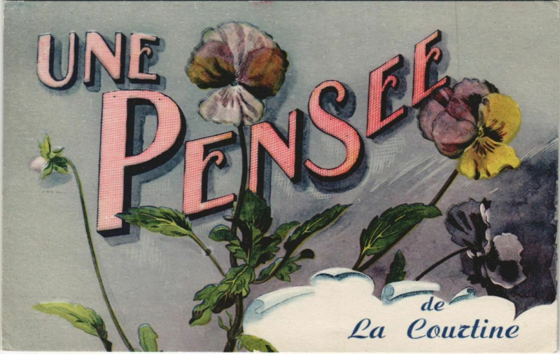 Carte postale ancienne La Courtine Une Pensee de La Courtine à La Courtine