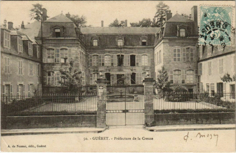Carte postale ancienne Gueret Prefecture de la Creuse