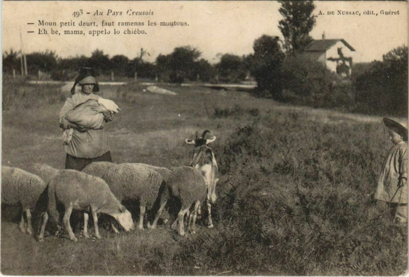 Carte postale ancienne Au Pays Creusois - Types