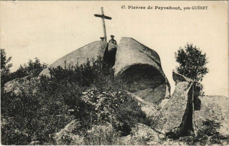Carte postale ancienne Pierres de Peyrabout . Pres Gueret à Peyrabout