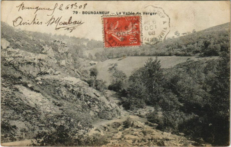 Carte postale ancienne Bourganeuf La Vallee du Verger à Bourganeuf