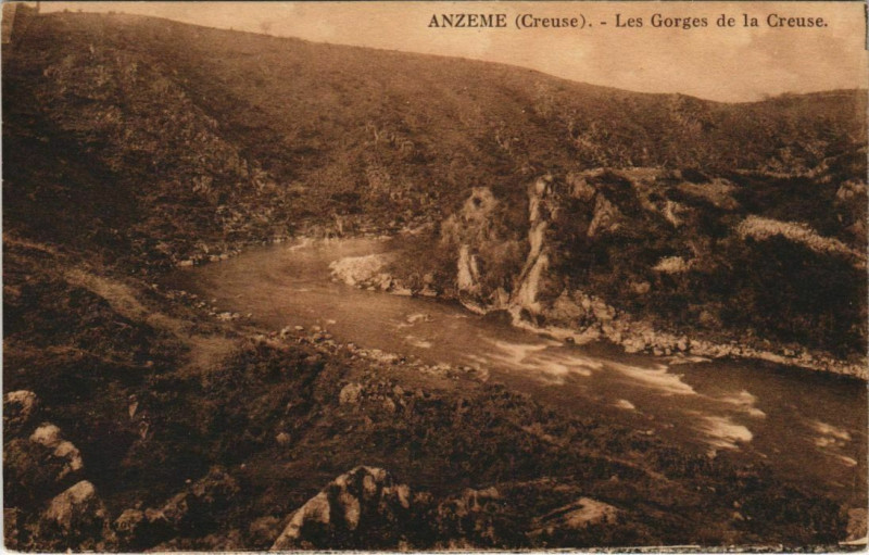 Carte postale ancienne Anzeme Les Gorges de la Creuse