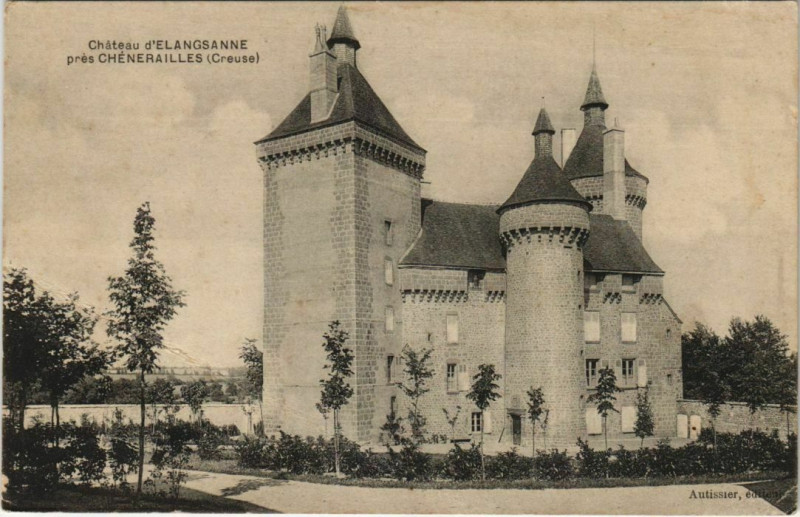 Carte postale ancienne Chateau d'Elangsanne pres Chenerailles