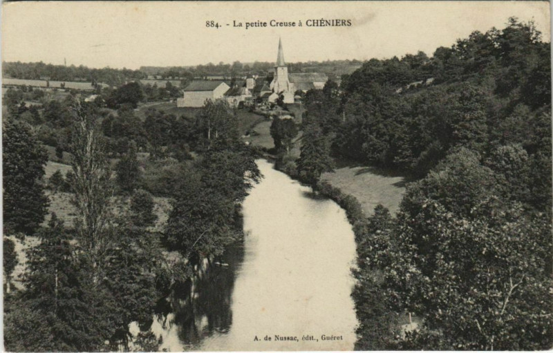 Carte postale ancienne Cheniers La Petite Creuse a Cheniers
