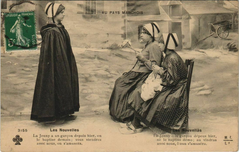 Carte postale ancienne Au Pays Marchois - Les Nouvelles - Types