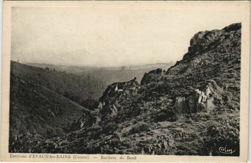 Carte postale ancienne Evaux-les-Bains Environs - Rochers de Bord