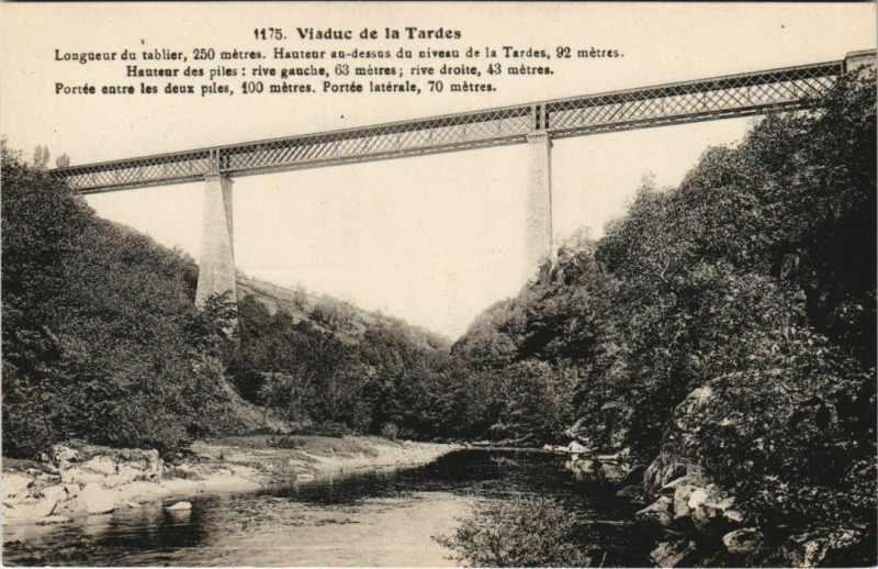 Carte postale ancienne Viaduc de la Tardes à Tardes