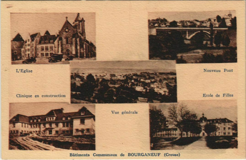 Carte postale ancienne Bourganeuf Batiments Communaux de Bourganeuf - Scenes à Bourganeuf