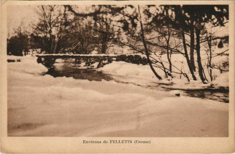 Carte postale ancienne Environs de Felletin - Creek Scene à Felletin
