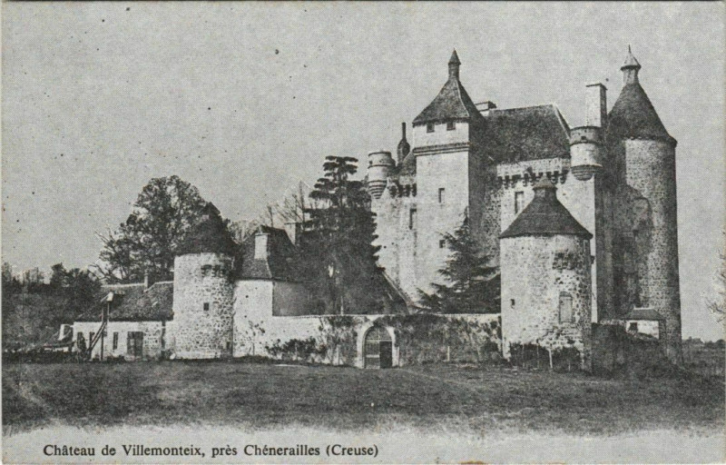 Carte postale ancienne Chateau de Villemonteix pres Chenerailles