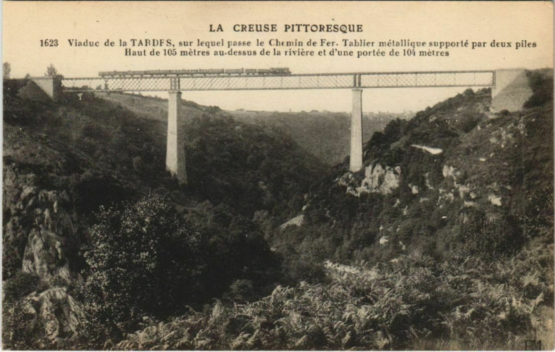 Carte postale ancienne Viaduc de la Tardes à Tardes