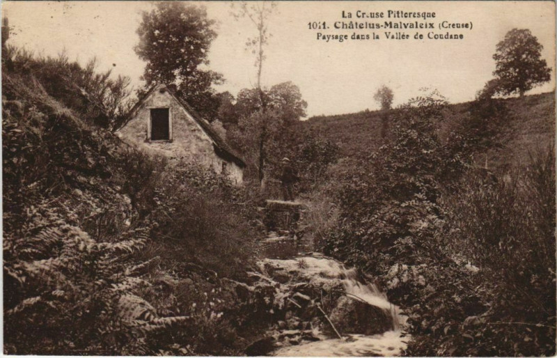 Carte postale ancienne Chatelus-Malvaleix Paysage dans la Vallee de Coudane