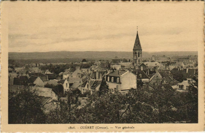 Carte postale ancienne Gueret Vue Generale